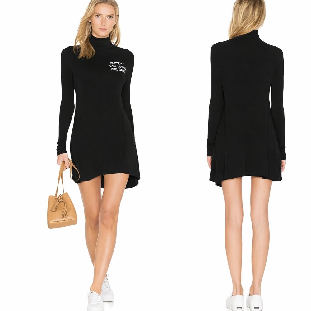 Daydream Nation Support Your Local Girl Gang Turtleneck Mini Dress NWT